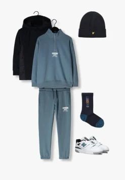 blauwe vingino sweater basic-half zip