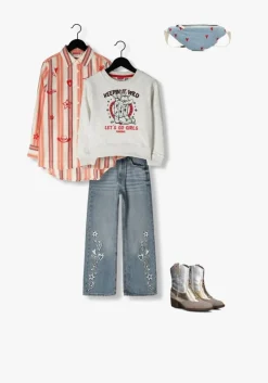 blauwe vingino wide jeans caroline