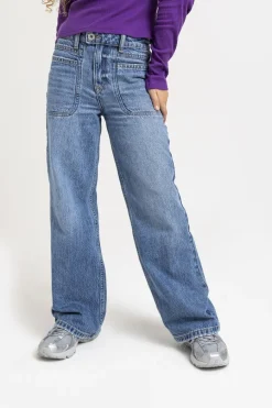 blauwe vingino wide jeans cassie