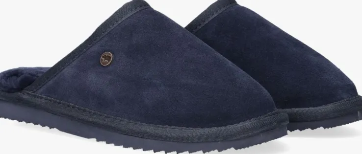 blauwe warmbat pantoffels classic kids