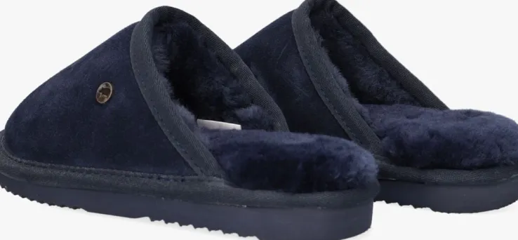 blauwe warmbat pantoffels classic kids