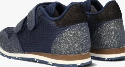 blauwe woden lage sneakers sandra pearl nylon