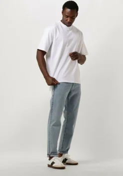 blauwe woodbird straight leg jeans doc doone jeans