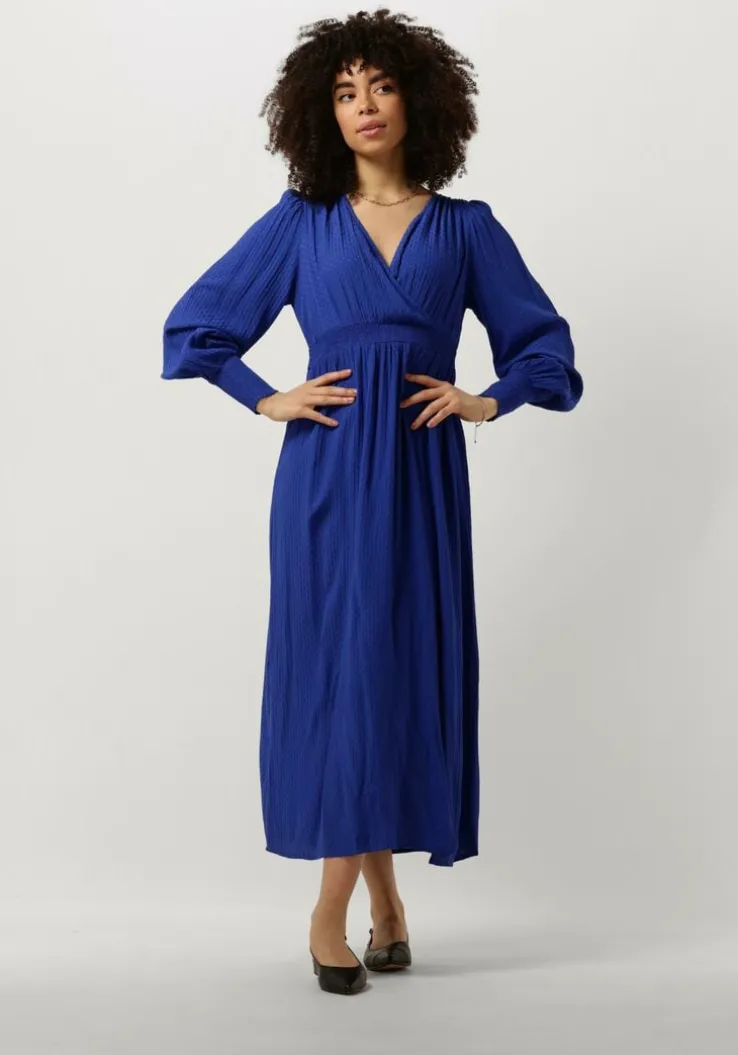 blauwe y.a.s. maxi jurk yasdrea ls long dress