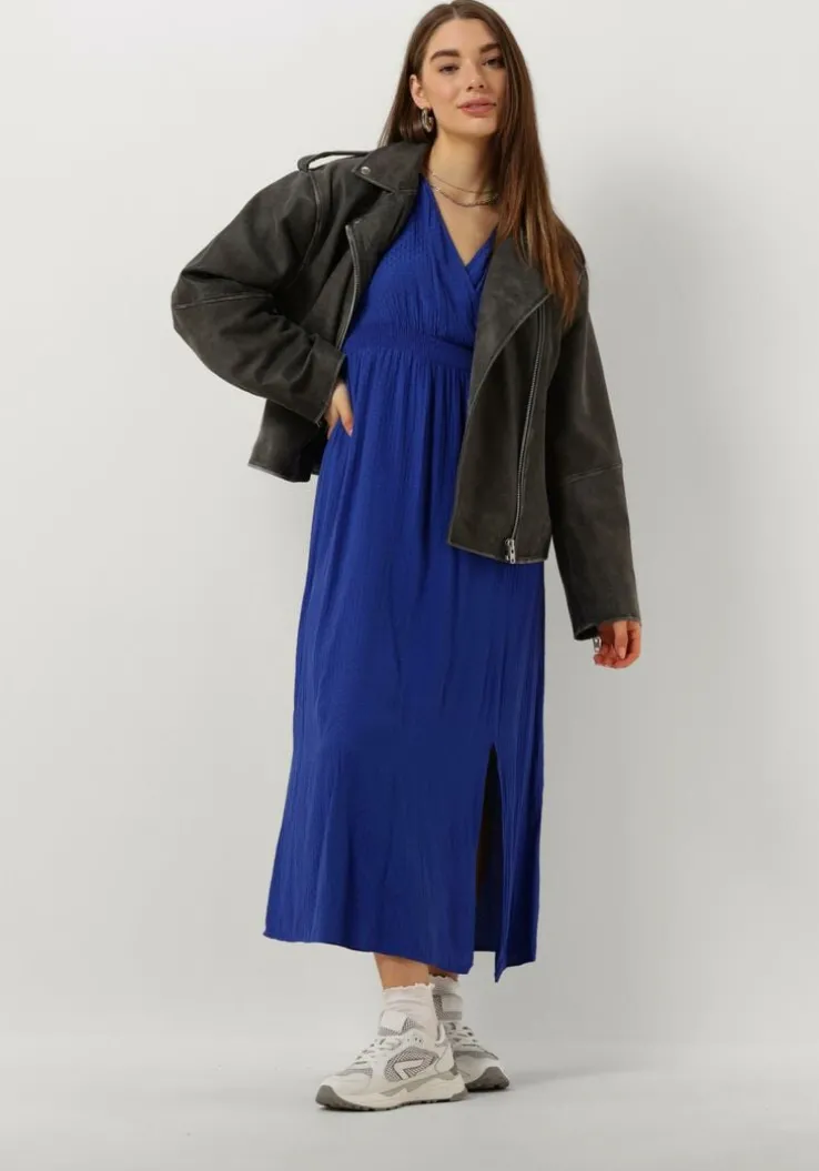 blauwe y.a.s. maxi jurk yasdrea ls long dress