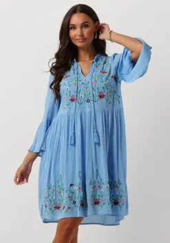 blauwe y.a.s. mini jurk yaschella 3/4 tunic dress s. fest