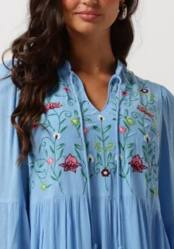 blauwe y.a.s. mini jurk yaschella 3/4 tunic dress s. fest