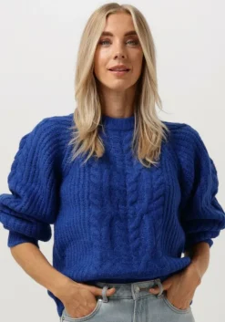 blauwe y.a.s. trui yassulla ls knit pullover