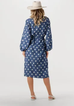 blauwe ydence midi jurk dress casey