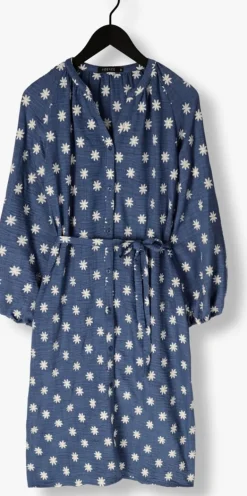 blauwe ydence midi jurk dress casey