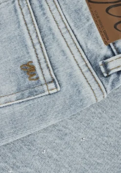 blauwe your wishes wide jeans stretch denim wide leg glitter jeans