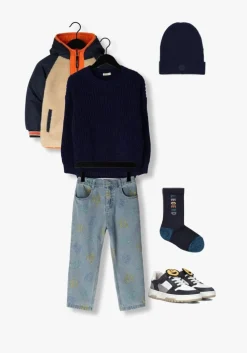 blauwe yuki kidswear trui chunky knitted sweater