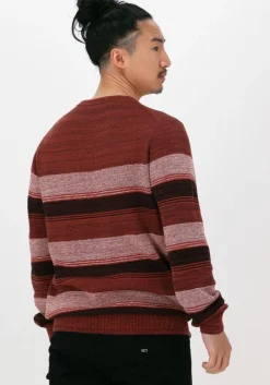 bordeaux cast iron trui r-neck slim fit cotton mouline