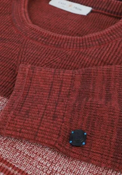 bordeaux cast iron trui r-neck slim fit cotton mouline