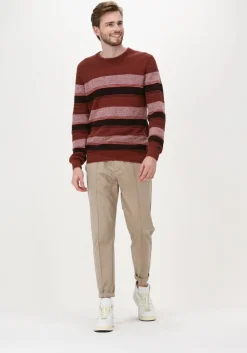 bordeaux cast iron trui r-neck slim fit cotton mouline