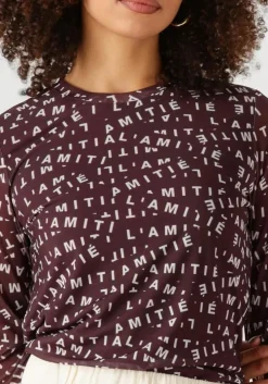 bordeaux haute l'amitié top l'amitie mesh ls o-neck