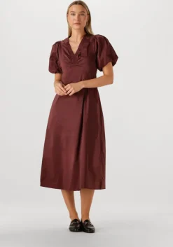 bordeaux neo noir maxi jurk illana poplin dress