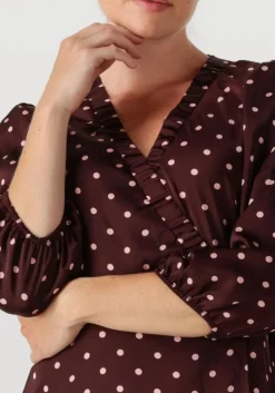 bordeaux neo noir midi jurk malinga dot dress