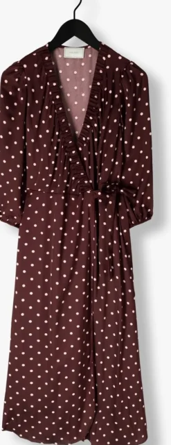 bordeaux neo noir midi jurk malinga dot dress