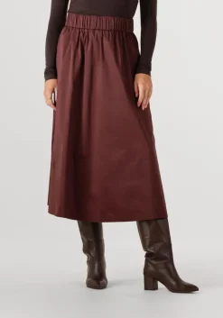 bordeaux neo noir midirok yara poplin skirt