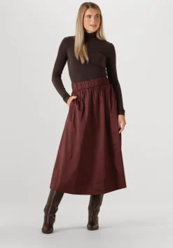 bordeaux neo noir midirok yara poplin skirt
