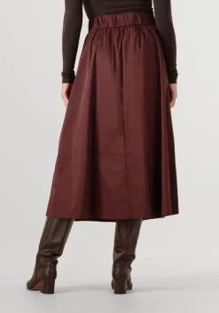 bordeaux neo noir midirok yara poplin skirt