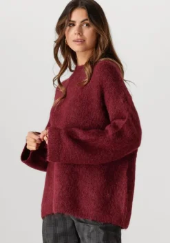 bordeaux selected femme trui slfgabella ls knit o-neck camp