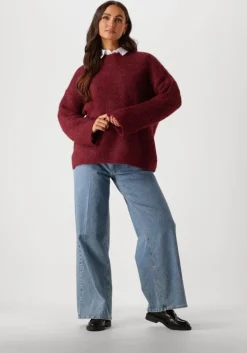 bordeaux selected femme trui slfgabella ls knit o-neck camp