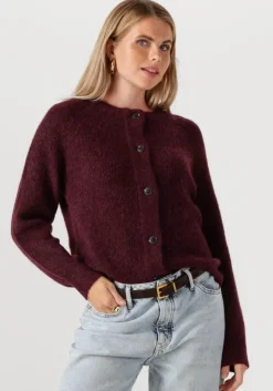 bordeaux selected femme vest slflulu ls knit short cardigan