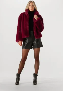 bordeaux silvian heach faux fur jas fur coat arillaga
