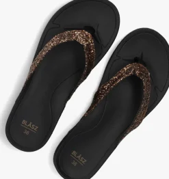 bronskleurig blasz teenslippers bella 2402