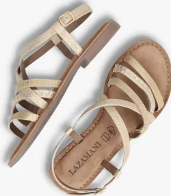 bronskleurig lazamani platte sandalen 75.888
