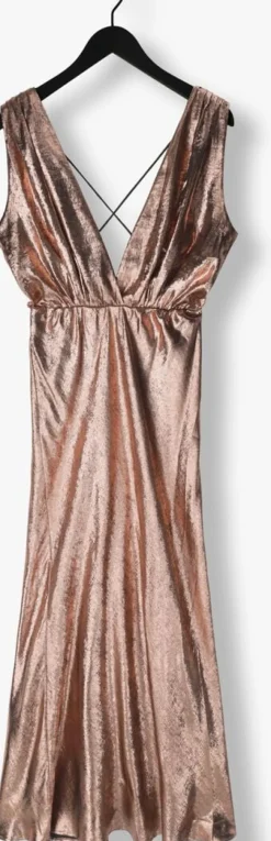bronskleurig mes demoiselles maxi jurk sambi
