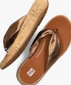 bronzen fitflop teenslippers f-mode leather