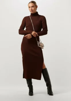 bronzen gestuz midi jurk silvigz ls long dress
