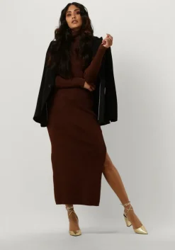 bronzen gestuz midi jurk silvigz ls long dress