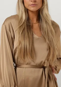 bronzen simple midi jurk wv-rc-poly-23-1