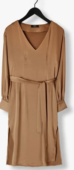 bronzen simple midi jurk wv-rc-poly-23-1