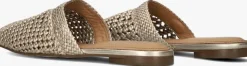 bronzen tommy hilfiger slippers crochet metallic leather
