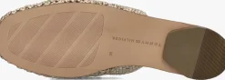 bronzen tommy hilfiger slippers crochet metallic leather