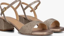 bronzen unisa sandalen met hak kirk