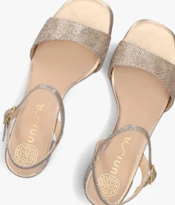 bronzen unisa sandalen met hak kirk