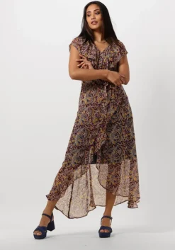 bruine aaiko midi jurk esmee oriental vis 520