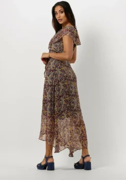 bruine aaiko midi jurk esmee oriental vis 520