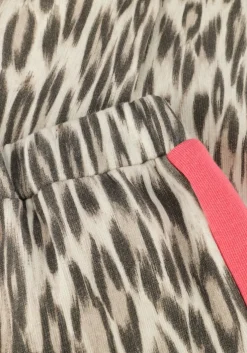 bruine alix mini flared broek animal pants