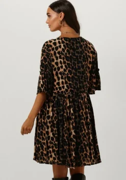 bruine alix the label mini jurk ladies woven animal dress 1
