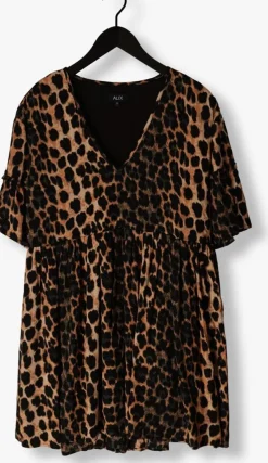 bruine alix the label mini jurk ladies woven animal dress 1