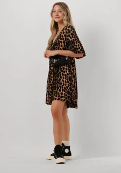 bruine alix the label mini jurk ladies woven animal dress 1