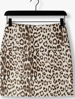 bruine alix the label minirok ladies woven leopard faux leather skirt