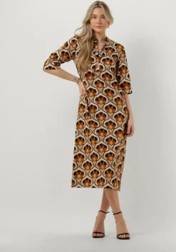 bruine ana alcazar midi jurk 049561-3336